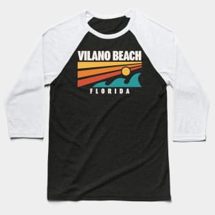 Vilano Beach Florida St. Augustine Retro Vintage Sunset Baseball T-Shirt